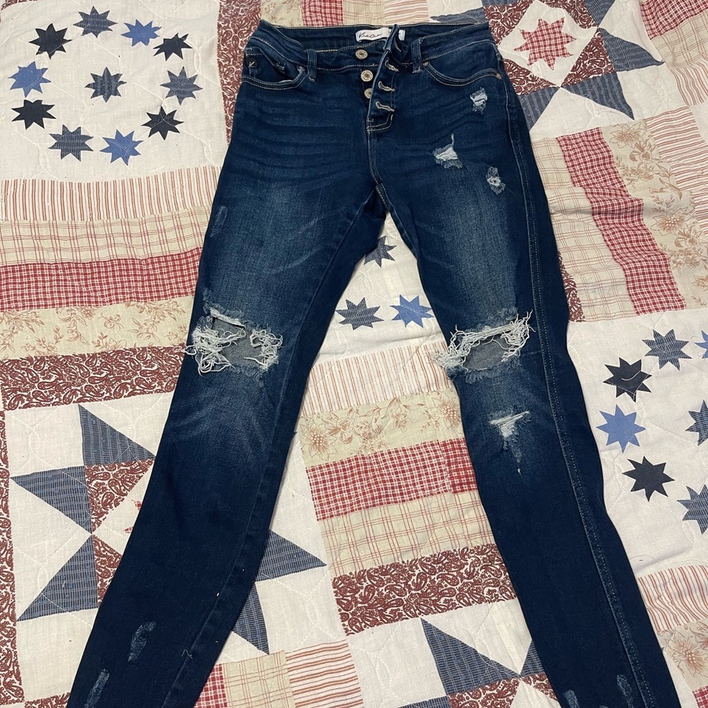 KanCan Dark Blue Distressed Skinny Jeans